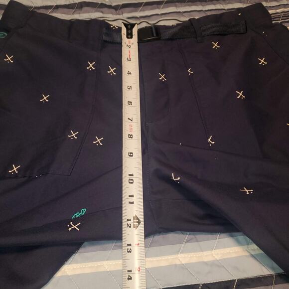 Nike Flex Charm Novelty Golf Print Dri-Fit Slim Shorts Blue 34 Belted CQ4877-451 - Picture 8 of 12